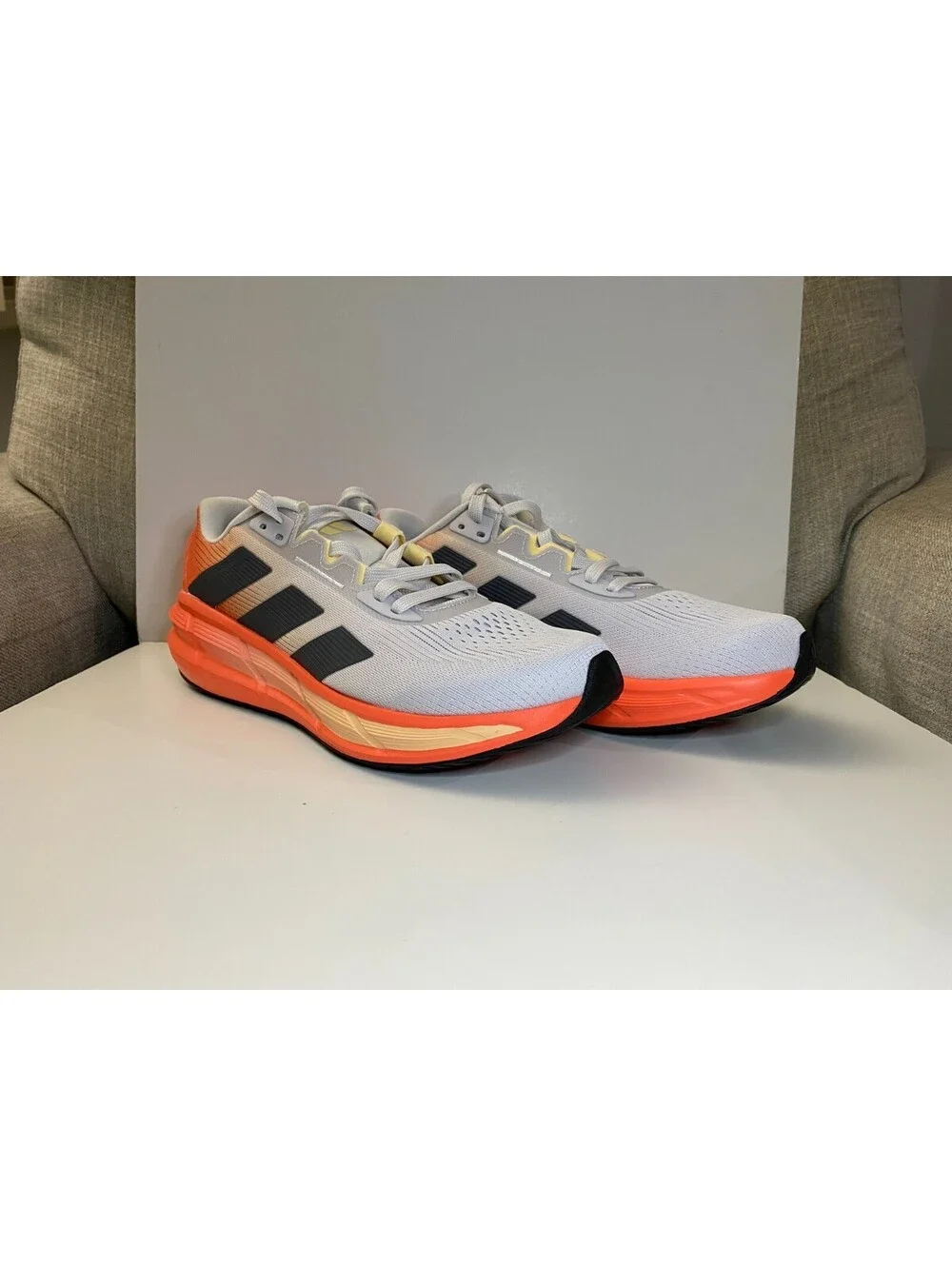 Adidas Questar 3 JQ4380 Mens Sneaker 10.5 Dash Gray Orange Mesh Running Shoes